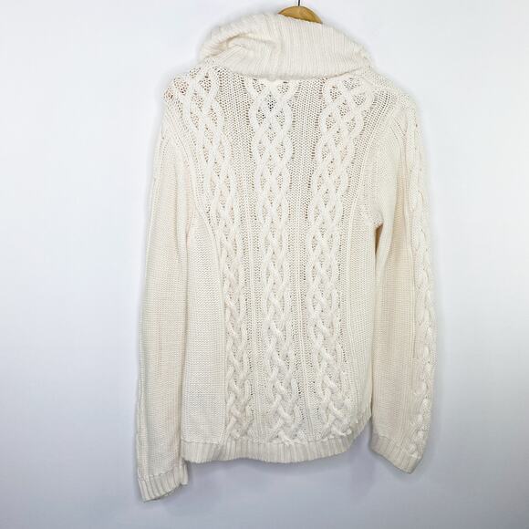 Calvin Klein Cream Shawl Collar Knit Long Sleeve Sweater Women's Size X-Large XL - Picture 2 of 10